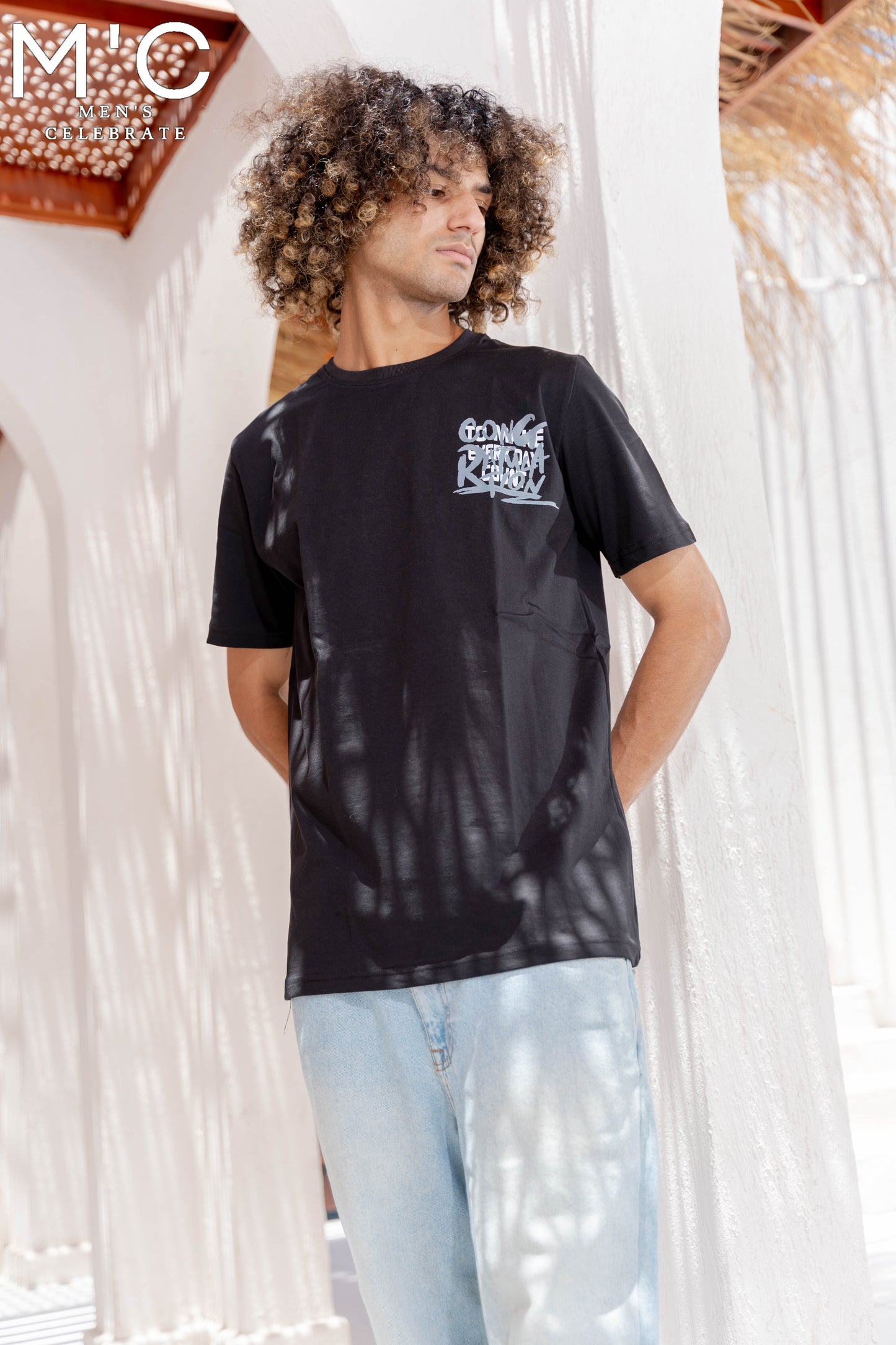 BLACK PRINTED REGULAR T_SHIRT